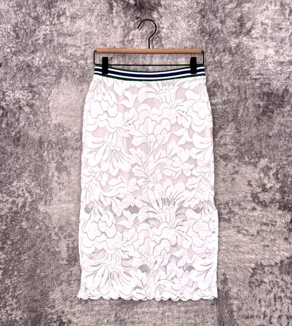 Anthropologie Skirt XXS Womens Maeve White Lace Pull On Midi